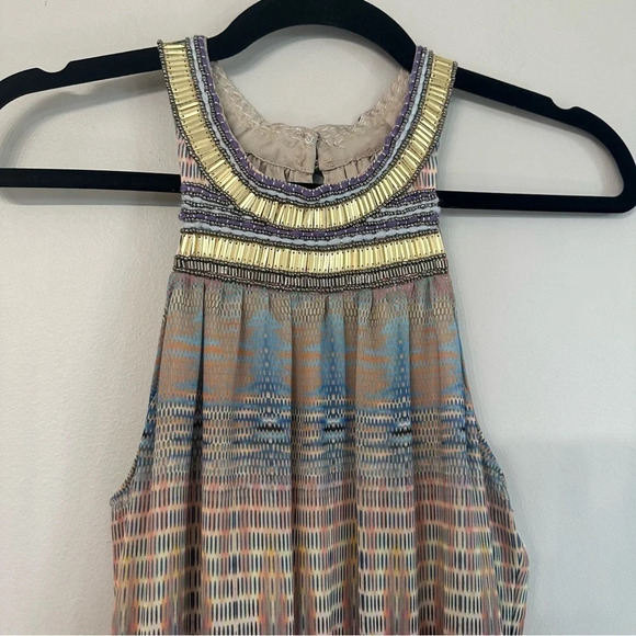 Charlie Jade Ava Multicolored Sleeveless Beaded Neck  Maxi Dress Size XS NWT - Picture 3 of 12